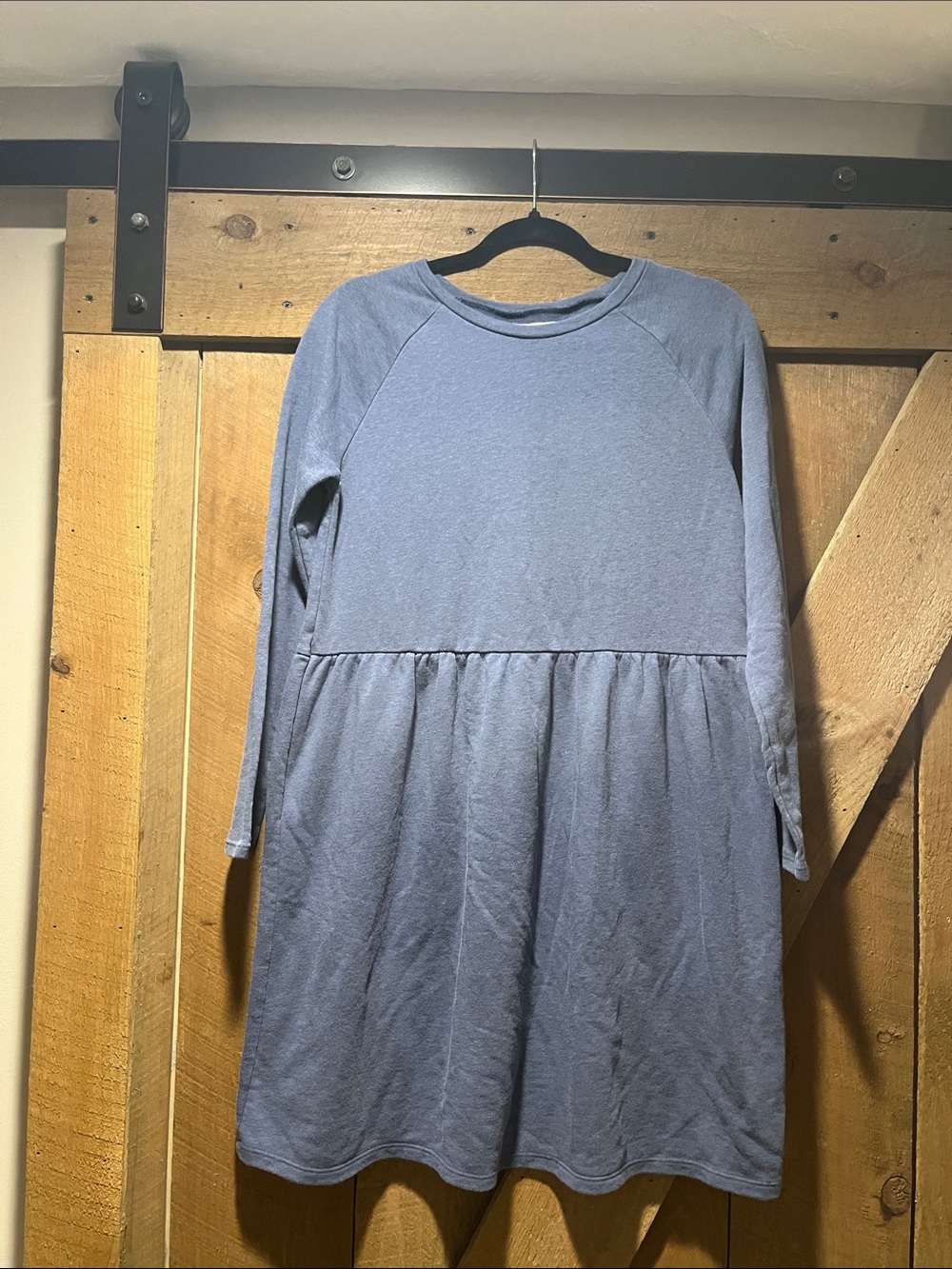 Old Navy Girls' Long-Sleeve Peplum Dress - Slate Blue